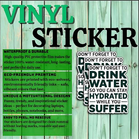 (3Pcs) Drink Water Hydration Quote Stickers Funny Sarcastic Humor Motivational Inspirational Gifts Waterproof Vinyl Decals for Kindle Water Bottle Bumper Car Hard Hat Phone Laptop 3x2.5 in Saudi Arabia