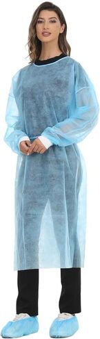 Disposable Isolation Gown with Knit Cuff Long Sleeve Blue Case of 105 in Kuwait