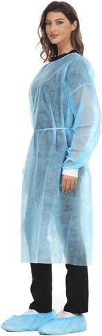 Disposable Isolation Gown with Knit Cuff Long Sleeve Blue Case of 105 in Kuwait