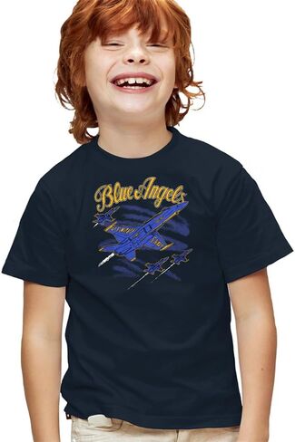Popfunk Blue Angels Retro Jets Kids T Shirt for Youth Toddler Boys and Girls in Saudi Arabia
