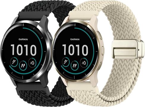 Watch Bands for Garmin Forerunner 265/255/Venu 4 45mm, 22mm Magnetic Braided Stretchy Soft Nylon Straps for Vivoactive 4/Venu 3/Venu 2 Women Men in Saudi Arabia