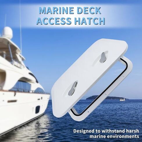 Marine Boat Hatch Deck Cover White/Black Rectangle Boat Hatch & Lid with 316 Stainless Steel Handle for Bass Fishing Yacht Waterproof Sailboat in Saudi Arabia