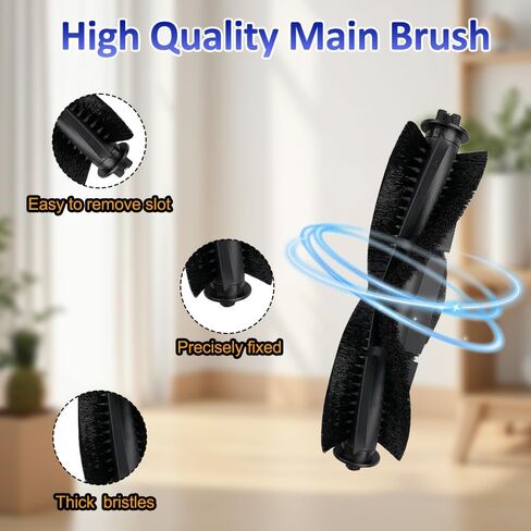 13 Pc Accessories Kit Compatible with Tikom G8000/G8000 Pro Robot Vacuum Cleaner, Replacement Parts Including 1 Main Roller, 4 Side Brush, 4 Hepa Filter, 4 Mop Cloths(not fits for G8000 Max) in Saudi Arabia