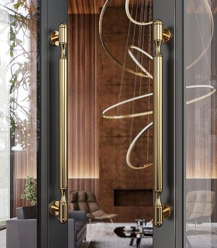 Modern Door Handle Hardware, Heavy-Duty Commercial Stainless Steel Push Pull Door Handle/Barn Door Pull Handles/Glass Pulls/Bronze/150Cm/59.1In,Black-60Cm-Black-40Cm/15.7In in Kuwait