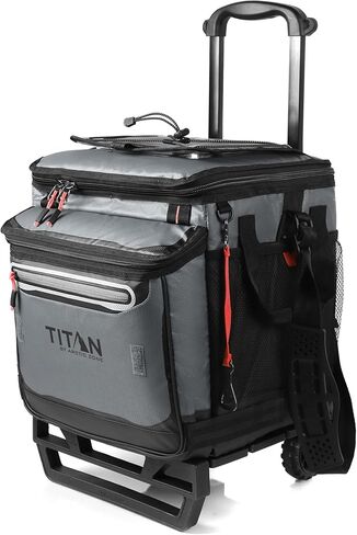 Titan Deep Freeze 60 (50+10) Can Wheeler Cooler - برودة متداول قابلة للطي مع عجلات وعربة جميع التضاريس in Kuwait