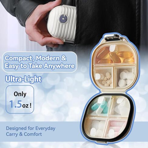 Weekly Pill Organizer – Waterproof Travel Pill Case with 7 Compartments, Compact Moisture-Proof Supplement Storage Box, Lightweight Portable Container for Daily Use & Travel in Saudi Arabia