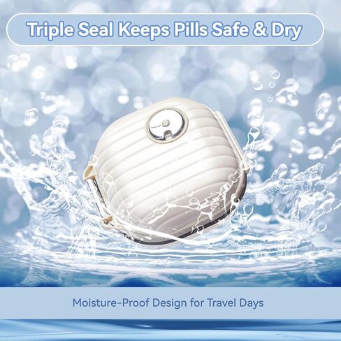Weekly Pill Organizer – Waterproof Travel Pill Case with 7 Compartments, Compact Moisture-Proof Supplement Storage Box, Lightweight Portable Container for Daily Use & Travel in Saudi Arabia