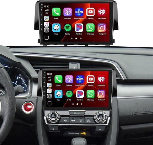 Car Radio for Honda Civic 2016-2020, Android Car Stereo Wireless Carplay Android Auto, Roinvou 9 inch Touch Screen for Civic Radio Upgrade, 5G WiFi, GPS, Bluetooth 5.0, 4G RAM 64G ROM in Saudi Arabia