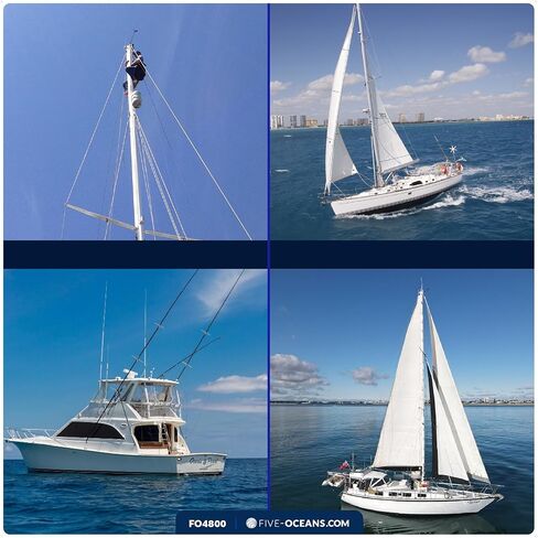 Five Oceans Folding Step, Folding Mast Step - Stainless Steel with Rubber Pad for Secure and Safe Access, 4-1/4 Inch (108mm) Step Length - Ideal for Marine Use - FO4800 in Saudi Arabia