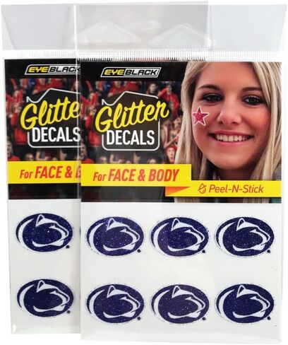 ملصقات الخد اللامعة من EyeBlack College Sport لمحبي رقم واحد، جامعة ولاية بنسلفانيا - Nittany Lions، 12 ملصقًا in Kuwait