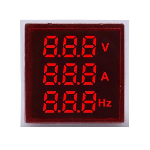 Square LED Digital Voltmeter Ammeter Meter AC24-500V Frequency Combo Signal Light Indicator Tester 1Pcs(Green) in Saudi Arabia