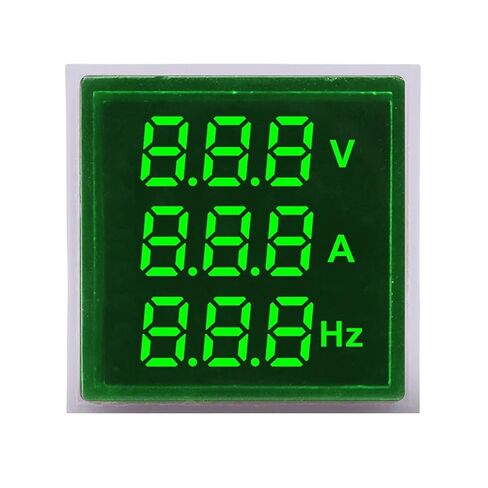 Square LED Digital Voltmeter Ammeter Meter AC24-500V Frequency Combo Signal Light Indicator Tester 1Pcs(Green) in Saudi Arabia