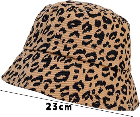 Reversible Leopard Bucket Hats for Women Polyester Fisherman Cap Packable Cheetah Sun Hat for Women and Men in Saudi Arabia