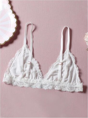 SOLY HUX Women's Lace Bralettes Deep V Neck Wireless Unpadded Triangle Bra Lingerie in Saudi Arabia