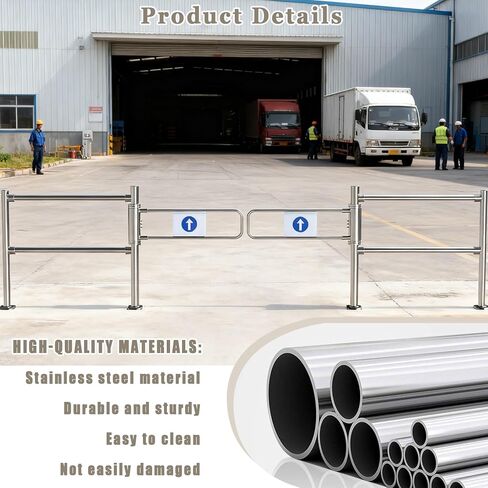 Automatic Single-Swing Stainless Steel Access Gate Metal Double Leaf Market Gate Half-Height Swing Door for Markets (120cm x 102cm) - & Secure Entry Solution in Saudi Arabia