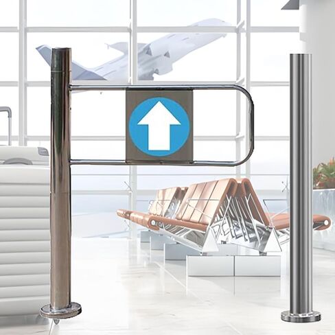 Entrance Swing Gate - Supermarket Security Door with Post Mount, 90 Degree Manual Access Gate for Store/Library, 100x100cm in Saudi Arabia
