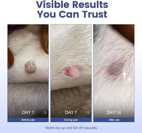 Dog Wart Remover, Natural Skin Support for Dogs. Rapidly Eliminates Warts & Skin Tags - Fast Acting, Pain-Free & Gentle (0.7 fl.oz) in Kuwait