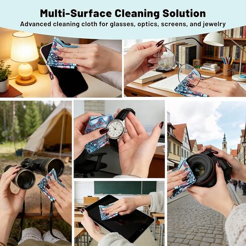Seiber Glasses Cleaning Cloth,Bohemian Pattern Microfiber Cleaner Cloths,Multi-Colored Eyeglass Cleaning Clothes,Gift for Mother's Day, Birthday,for Women, Wife, Aunt, and Mom Pack of 6 in Saudi Arabia