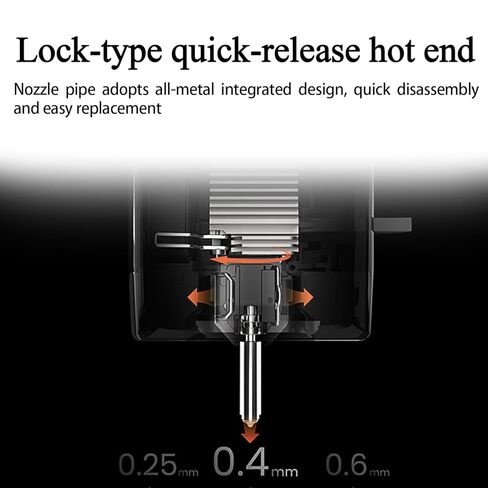 HzdaDeve 4PK 0.25MM 0.4MM 0.6MM 0.8MM Integrated Hardened Steel Nozzles for Kobra X Combo Quick-Swap High Flow High Speed Throat Tube Nozzles Print Head Hot End for Anycubic 3D Printer in Saudi Arabia