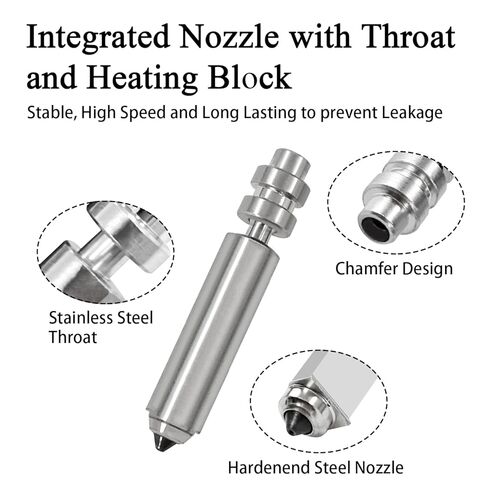 HzdaDeve 4PK 0.25MM 0.4MM 0.6MM 0.8MM Integrated Hardened Steel Nozzles for Kobra X Combo Quick-Swap High Flow High Speed Throat Tube Nozzles Print Head Hot End for Anycubic 3D Printer in Saudi Arabia