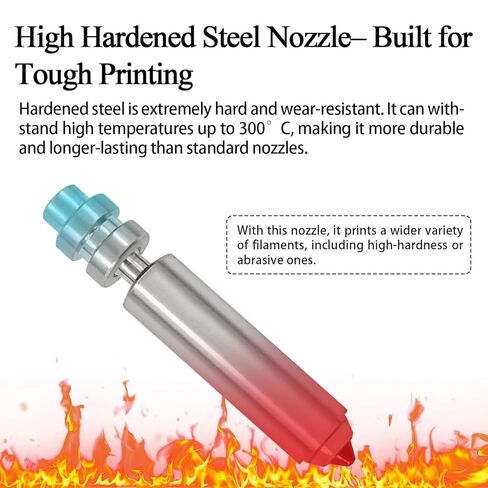 HzdaDeve 4PK 0.25MM 0.4MM 0.6MM 0.8MM Integrated Hardened Steel Nozzles for Kobra X Combo Quick-Swap High Flow High Speed Throat Tube Nozzles Print Head Hot End for Anycubic 3D Printer in Saudi Arabia