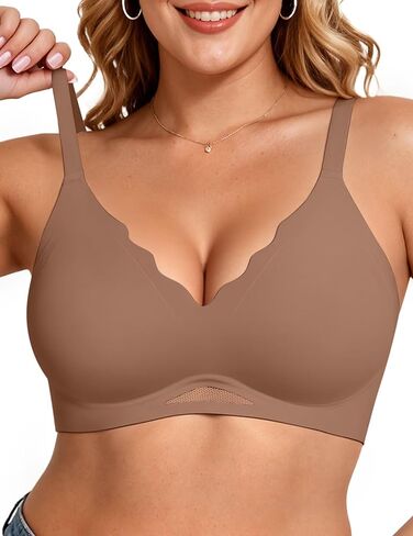 حمالات الصدر للنساء اللاسلكية المريحة حمالة الصدر صدفي سلس التغطية الكاملة لا Underwire داعمة تي شيرت حمالات الصدر in Saudi Arabia