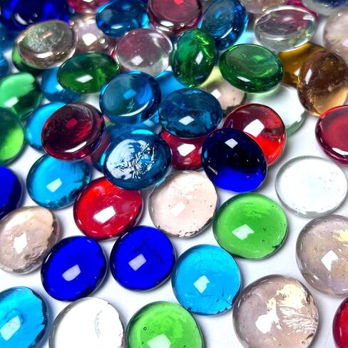 1Lb الخرز الزجاجي المسطح للمزهرية، الملونة متنوعة الشكل الحصى الرخام جوهرة الخرز لحوض السمك ديكور المنزل الحرفية in Kuwait