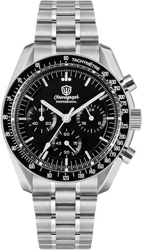 ساعة Watchdives VK63 كرونوغراف للرجال - WD1860 40 ملم ساعة يد كريستال ياقوتي مقببة، مضيئة مقاومة للماء حتى 10 بار in Kuwait