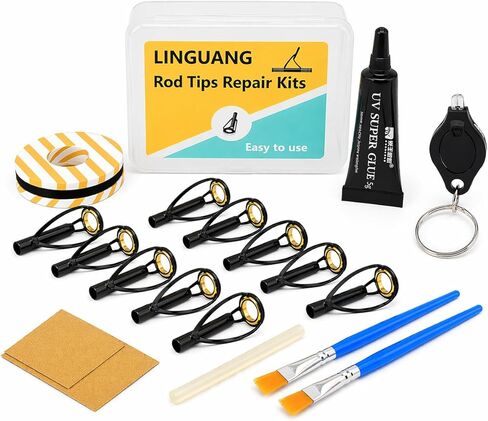 10PCS Low Profile Tangle Free Fishing Surf Casting Rod Tip Stainless Steel Replacement Kit in Kuwait