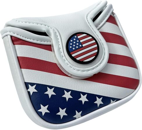 Magnetic Golf Mallet Head Cover Stars and Stripes Putter Cover Headcover Red Blue White PU Leather Golf Club Protector in Saudi Arabia
