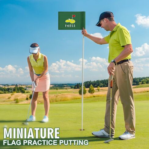 Mindsoft Mini Golf Flag 9 x 6 Inch Golf Pin Flags for Putting Green 420d Nylon Double-sided Silk-screened Waterproof for Backyard Practice Courses Garden Club in Saudi Arabia
