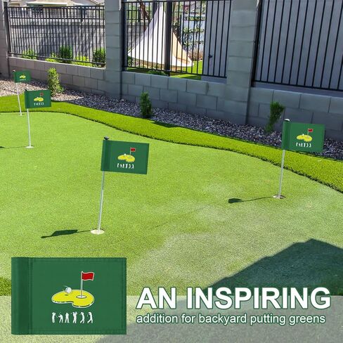 Mindsoft Mini Golf Flag 9 x 6 Inch Golf Pin Flags for Putting Green 420d Nylon Double-sided Silk-screened Waterproof for Backyard Practice Courses Garden Club in Saudi Arabia