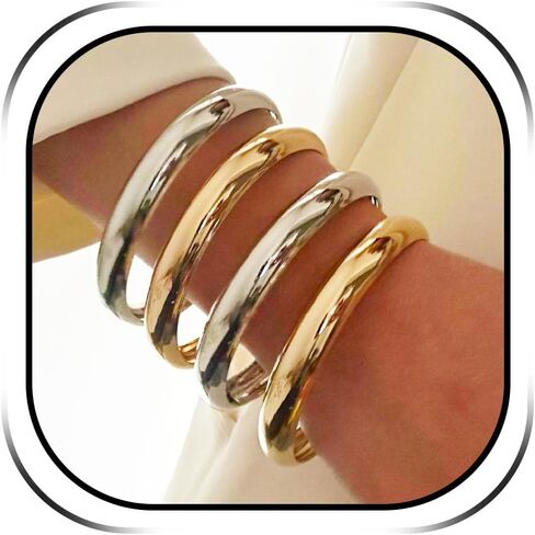 72ore Gold Bangle for Women Chunky Gold Bangles Stackable Bangles for Women Trendy 2025 in Saudi Arabia