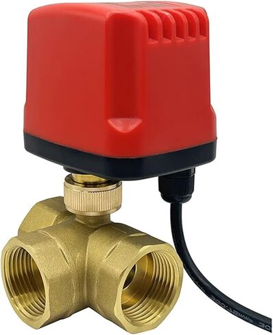 DN15-DN50 3 Way Motorized Ball Valve 3-Wire 2-Control Brass Electric Actuators 220V 12V 24V 1Pcs(1/2",L TYPE_12VDC_CR02) in Saudi Arabia