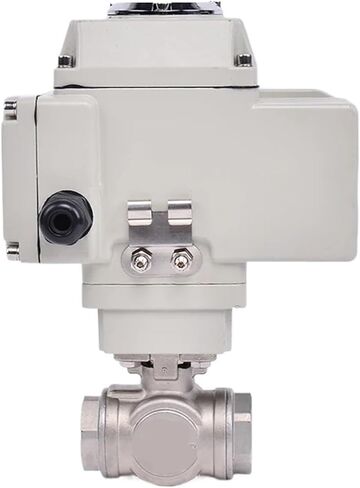DN15-50 Three-Way Ball Valve Stainless Steel Q941/45F-16P T/L Internal Thread Ball Valve DC24V AC220V(1 12,AC220V_T Type) in Saudi Arabia