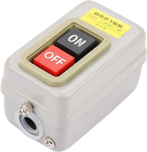 Self Locking 3P On Off Power Push Button Switch, AC 110 220 380V 15A Motor Control, with Screw Terminals for Electrical Circuit in Saudi Arabia