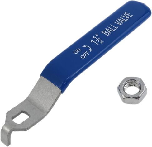 yukata Blue Stainless Steel Outside Faucet Handle(9 x 14 mm) Water Valve Handles DN40 Ball Valve Handle with nut for Garden Hoses, Water Pipes, Pumps, rain Boxes 1PCS in Saudi Arabia