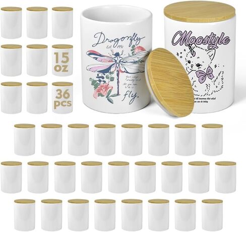 AGH 10oz 50 حزمة حامل شموع Tealight الزجاجي مع أغطية الخيزران كوب شمعة زجاجي للحفلات وأعياد الميلاد وحفلات الزفاف والعطلات in Kuwait