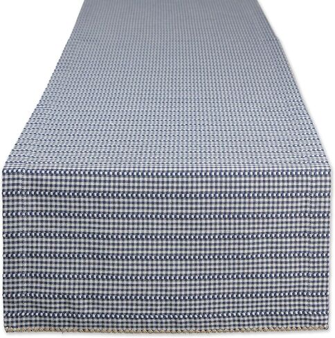 DII Farmhouse Gingham, Checked Tabletop Collection, Table Runner, 14x72, French Blue in Saudi Arabia