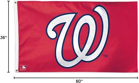 علم WinCraft MLB Washington Nationals 01797215 الفاخر، 3' x 5' in Saudi Arabia
