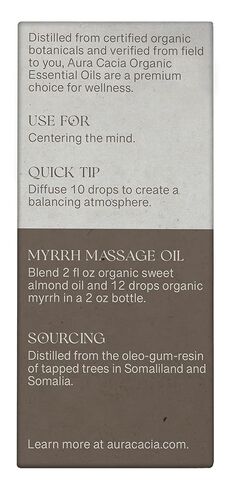 AURA CACIA Organic Myrrh Essential Oil, 0.25 FZ in Saudi Arabia