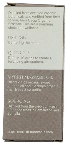 AURA CACIA Organic Myrrh Essential Oil, 0.25 FZ in Saudi Arabia