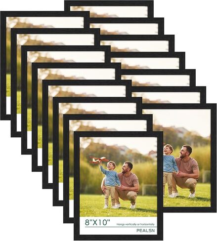 PEALSN 8x10 Picture Frame Set of 15, Wall Gallery Photo Frames for Wall Mounting or Tabletop Display, Black in Kuwait
