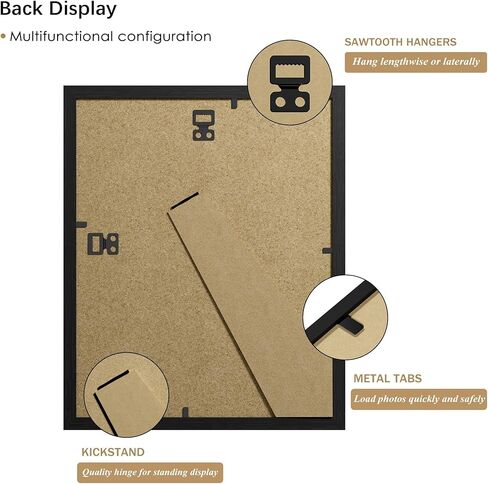 PEALSN 8x10 Picture Frame Set of 15, Wall Gallery Photo Frames for Wall Mounting or Tabletop Display, Black in Kuwait