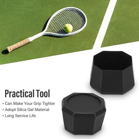 Tennis Racket Butt Cover, 2-Pack Silicone End Cap for Vibration Reduction ¨C Compatible with Tennis, Racquetball, and Squash Rackets (B0CCYPQ8F8) in Kuwait