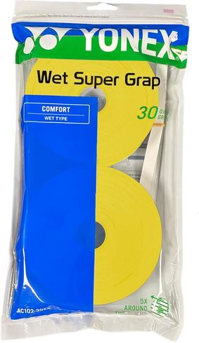 مضرب تنس Yonex Wet Super GRAP (أصفر) - 30 عبوة في عبوات متعددة (1-6 عبوات متوفرة) in Saudi Arabia