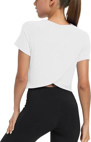 تيشيرتات صيفية للفتيات من CharmWM بأكمام قصيرة وظهر مقصوص للتمارين الرياضية في صالة الألعاب الرياضية وأكمام قصيرة من عمر 3 إلى 14 سنة in Kuwait