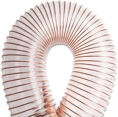 PVC Steel Wire Flexible Hose Copper Plated PU Polyurethane Air Duct Multiple Sizes 0.63mm Wall Thickness 1 Meter Length(76X0.63 Mm) in Kuwait