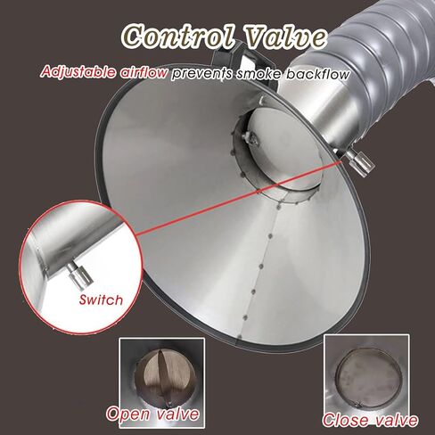 Stainless Steel Fume Hood,Flexible Welding Fume Extractor Hose 2-8 Inch, 3.3ft Duct with Removable Hood for Air/Dust Collection, Perfect for Industrial & Home Use, 68MM ID in Saudi Arabia