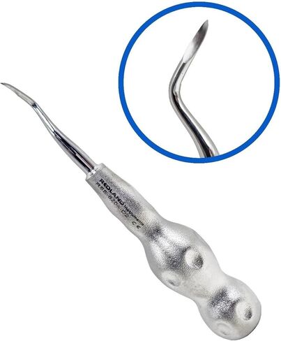 مصعد اختيار طرف الجذر من هايبرينك للأسنان – مقبض ذو قبضة ماسية فضية، نوع دويل، أداة الاستخلاص الجراحي هايدبرينك 2 in Kuwait